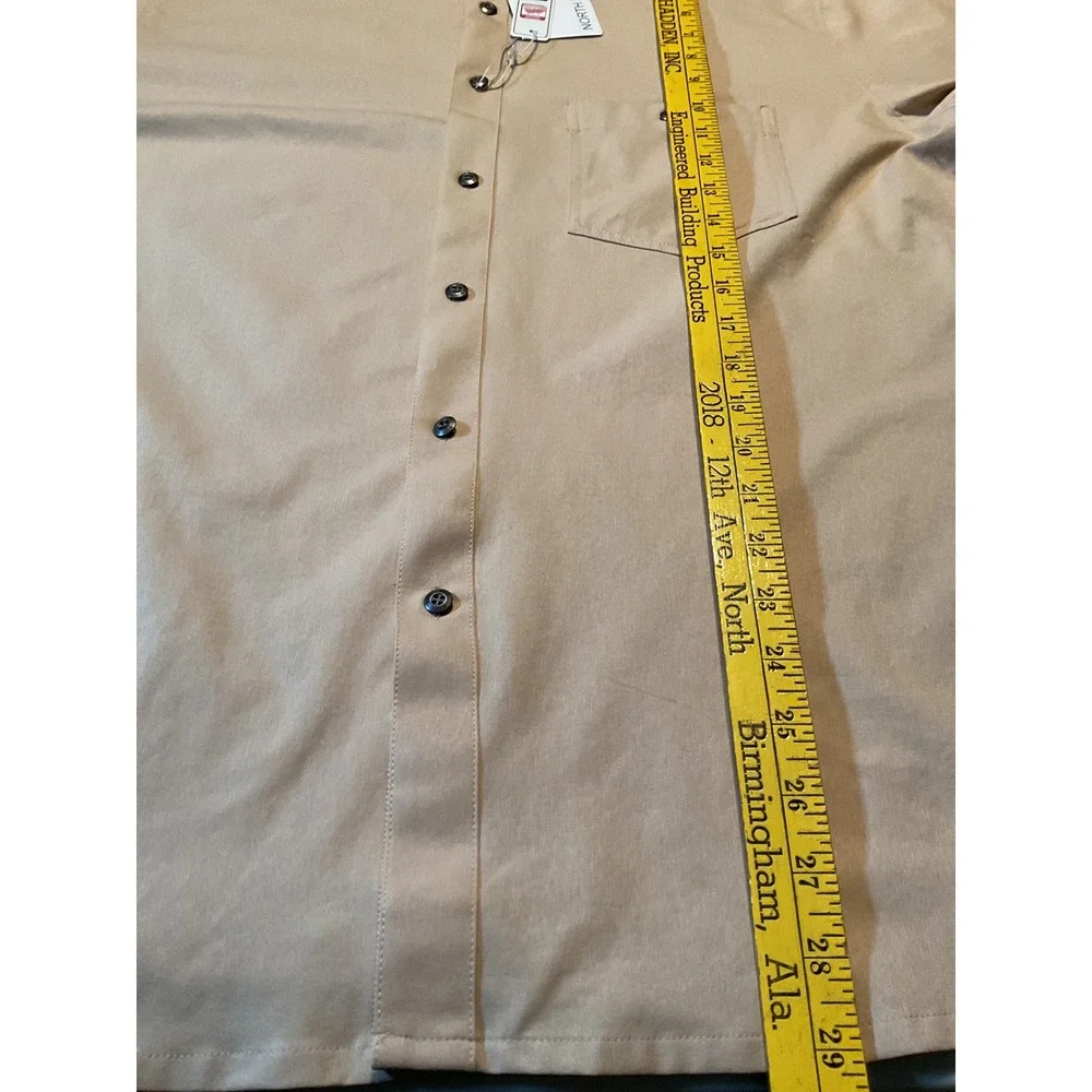 North End Mens Performance Long Sleeve Shirt‎ Stone Tan 87045 Moisture Wicking L